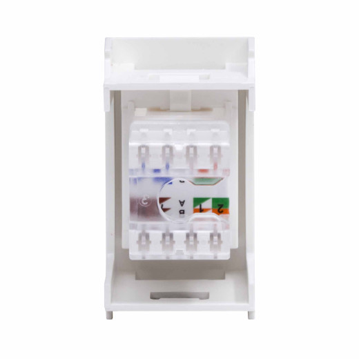 Компьютерная розетка RJ-45, кат. 6, 8P8C, Viva, белая, 1 модуль