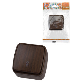 TDM Переключатель на 2 направления 1-кл. открытой установки IP20 10А, венге 