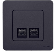 Legrand/Daccord INSPIRIA Антрацит Двойная розетка RJ 45 - категория 5e - UTP.