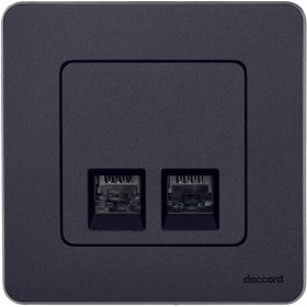 Legrand/Daccord INSPIRIA Антрацит Двойная розетка RJ 45 - категория 5e - UTP.