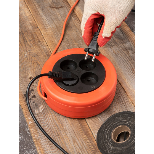 Удлинитель-рулетка 4*5 м без заземления ПВС 2*0,75 10А/2,3кВт PROxima EKF