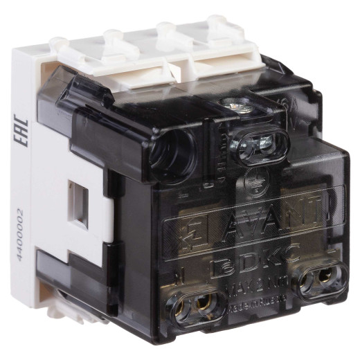 Розетка модульная, 2P+E, с з/ш, Avanti, белое облако, 2 модуля