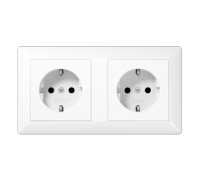 JUNG Механизм двух SCHUKO-розеток для кабель-каналов, монолит с рамкой, белая