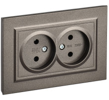 IEK BRITE Темн.бронза Розетка 2-я без з/к/ш 10А в сборе РС12-2-БрТБ
