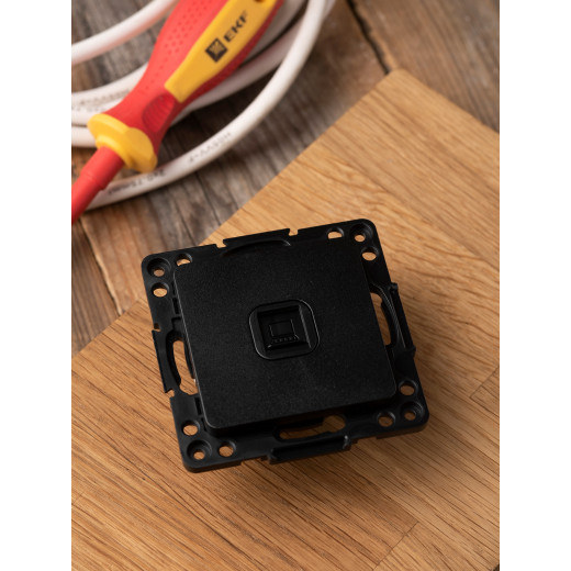 Стокгольм Механизм Розетки RJ-45 1-местной черный EKF PROxima