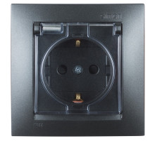 Simon 15 Розетка IP44 с крышкой, заземлением и шторками Schuko 2Р+Е 16A 250В~ моноблок