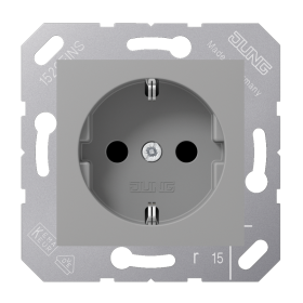 JUNG SCHUKO®-розетка 16 A / 250 B ~ для откидной крышки, серый