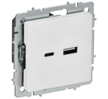 IEK BRITE Роз. USB A+C 18Вт РЮ11-1-БрАБ а/б