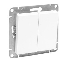 EKF Эпика Механизм выключателя, двухклавишный, кнопочный, белый.