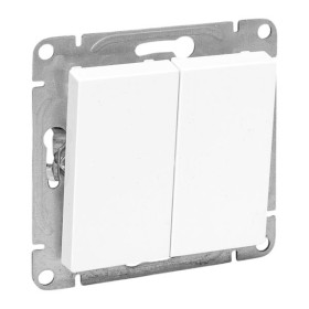 EKF Эпика Механизм выключателя, двухклавишный, кнопочный, белый.
