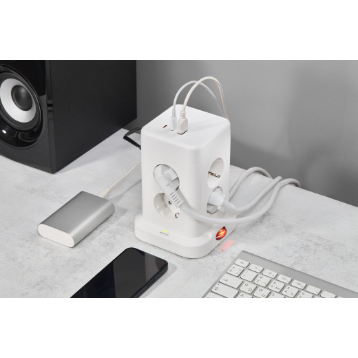 DOMINIC Удлинитель У08K 1,5м 3х1мм2 USB A+C 20Вт бел IEK