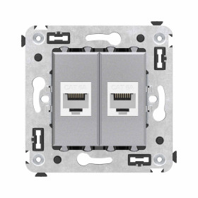 DKC Avanti Компьютерная розетка RJ-45 без шторки в стену, кат.6А двойная, 