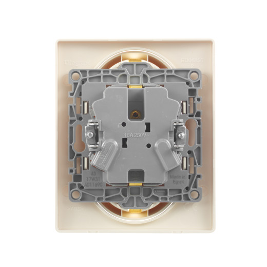 Розетка двойная с заземлением - Legrand Etika - без шторок в сборе 16А 250В винтовые зажимы - слоновая кость