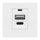 Розетка USB A+C, 2.1А, 2 гнезда, без индикатора, белая EKF