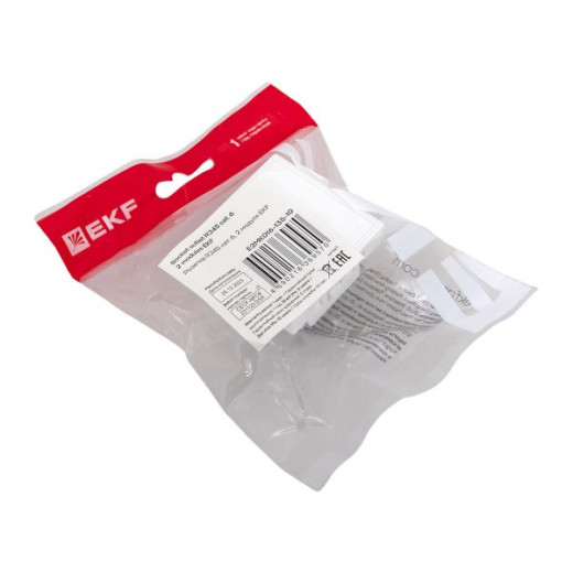 Розетка RJ45 кат. 6, 2 модуля EKF