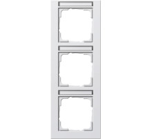 Gira E2 Белый Рамка 3-ая вертикальная с полем для надписи