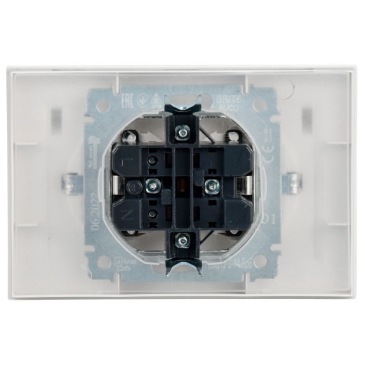 BRITE Роз. 2-я с кр. 16А в сб IP44 РСбш12-3-44-БрБ бел. IEK