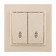 Выключатель 2-кл. СП проходной 10А бежевый Минск EKF
