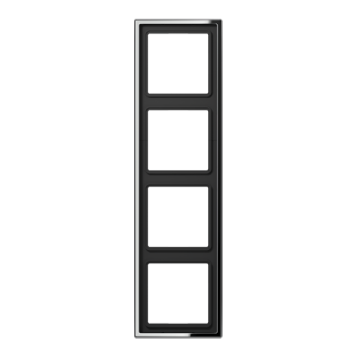 Рамка для вертикальной и горизонтальной установки, 4 поста, металл, хром, GCR