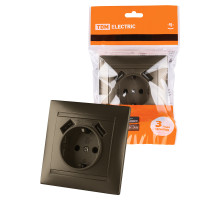 TDM Розетка 2П+З 16А 250В + 2 USB порта 2,1А 5В бронза 