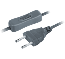 Navigator Шнур 61 722 NPS-FS-170-2x0.5-GR 1.7м с выкл. серый