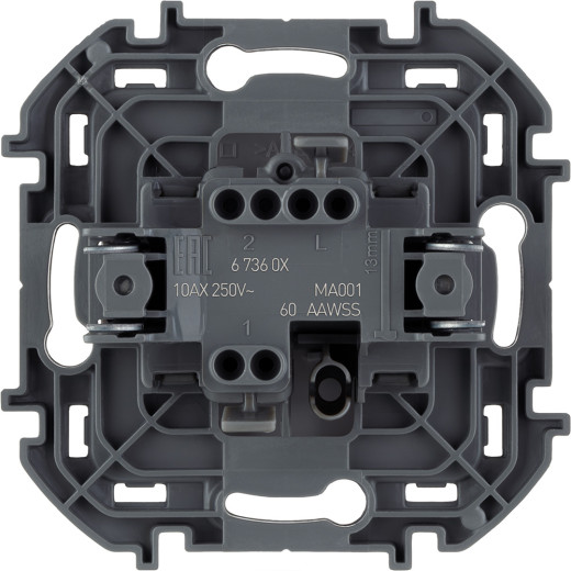 Выключатель одноклавишный - Legrand/Daccord Inspiria - 10АХ 250В безвинтовые зажимы - белый