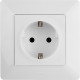 Valena LIFE.Силовая розетка 2К+З 16А 250В с лицевой панелью.Безвинтовые зажимы.Белая