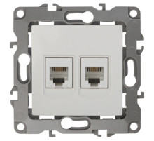 ЭРА 12-3106-02 Розетка телефонная двойная 2XRJ11, IP20, Эра12, слоновая кость (10/100)