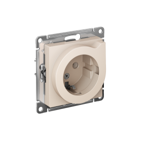 Systeme Electric AtlasDesign Беж Розетка с/з со шторками с выталк., 16А, механизм