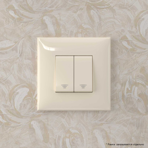 Кнопка двухклавишная в стену, Avanti, ванильная дымка