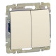 Переключатель двухклавишный - Legrand Valena - 10А 250В схема 6/2 безвинтовые зажимы - слоновая кость