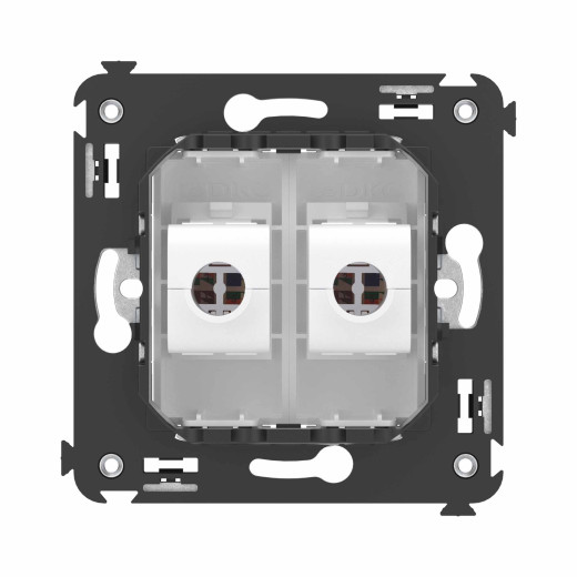 Компьютерная розетка RJ-45 без шторки в стену, кат.6 двойная, Avanti, белое облако