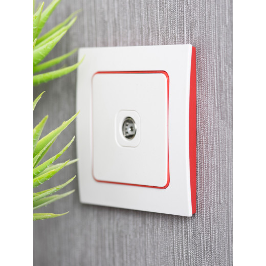 Стокгольм Рамка 1-местная белая с линией цвета красный EKF PROxima