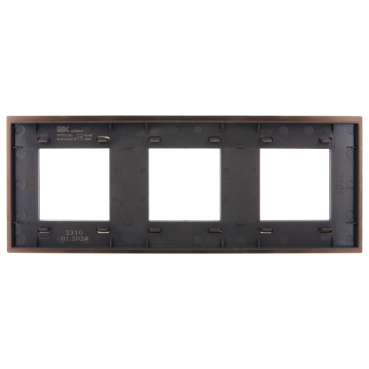 SKANDY Рамка 3-мест. SK-F33Br металл шоколад IEK