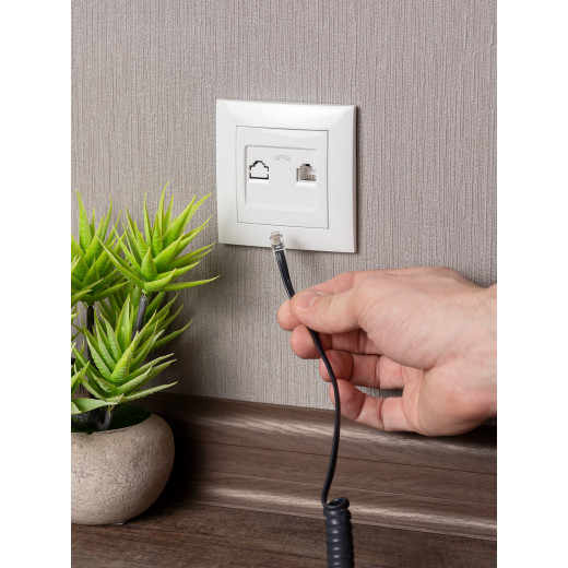 Валенсия розетка телефонная RJ-11 1-местная белая EKF PROxima