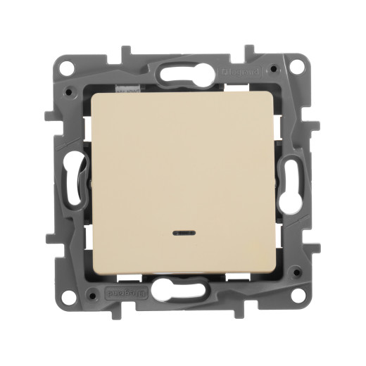 Переключатель одноклавишный с подсветкой/индикацией - Legrand Etika - 10А 250В безвинтовые зажимы - слоновая кость