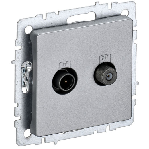 BRITE Роз. двойная TV+SAT РТВ/РСп12-БрА алюм. IEK