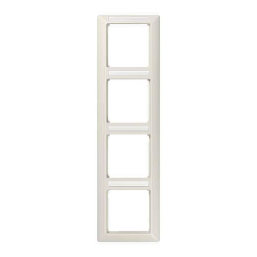 Рамка 4-кратная вертикальная с полем для надписи слоновая кость