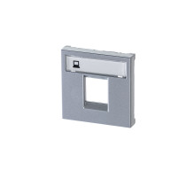 ABB NIE Zenit Серебро Накладка 1-я тел/комп розетки(для суп.2017.2,2017.3,2018,2018.5,2018.6,2018.8