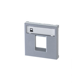 ABB NIE Zenit Серебро Накладка 1-я тел/комп розетки(для суп.2017.2,2017.3,2018,2018.5,2018.6,2018.8