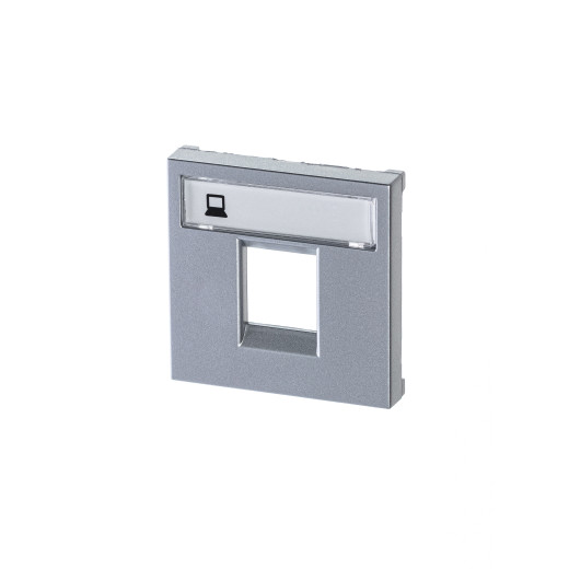 Накладка для 1-го суппорта/разъёма типа 2017... и/или 2018..., 2-модульная, серия Zenit, цвет серебристый