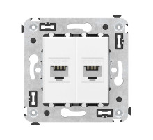 DKC Avanti Компьютерная розетка RJ-45 без шторки в стену, кат.5е двойная, 