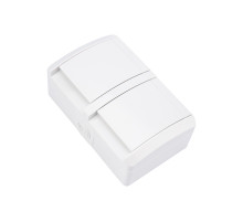 KRANZ Блок горизонтальный 2 розетки INDUSTRIAL IP54 с заземлением, о/у, белый