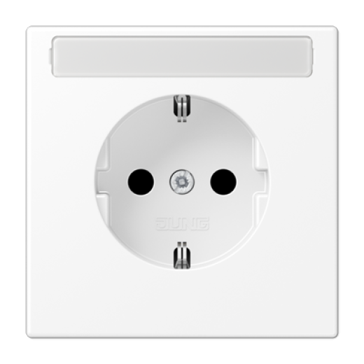 Розетка SCHUKO® с защитой от детей, с полем для надписи, дюропласт, белый матовый