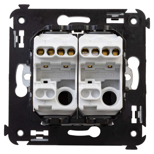 Выключатель двухклавишный в стену, Avanti, белое облако