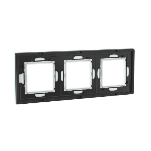 Рамка из натурального стекла 3 поста (6 мод.), Avanti, светло-зеленая