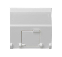 Simon Connect Белый Адаптер наклонный со шторкой на 1 модуль MD (RJ45, оптоволокно), 45х45мм