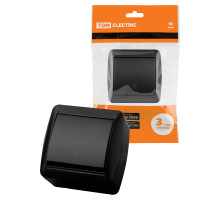 TDM Выключатель на 2 направления 1-кл. открытой установки IP44 10А графит 