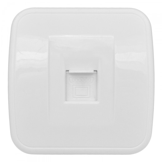 Минск Розетка RJ-45 1-местная, ОП 1А, 120В, белая EKF Basic