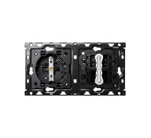 Simon 100 Кит 2 поста механизм 1 розетка Schuko с з/у USB SC 2.1А + 2 переключателя (проходные) + суппорт